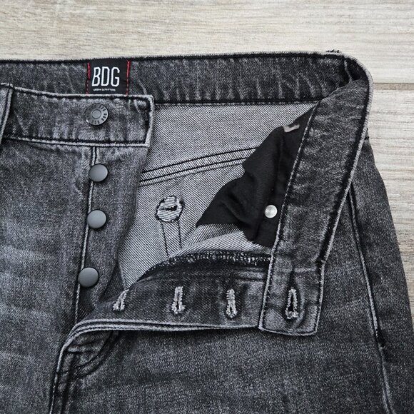 BDG Urban Outfitters Slim Straight Jeans Distressed Black Wash Grunge Punk 28 - Picture 5 of 8